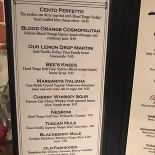Cocktail Menu