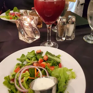 Salad and sangria