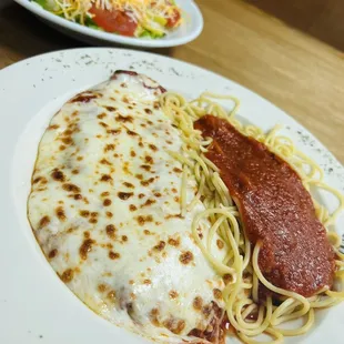Baked Eggplant Parmigiana and Garden Salad
