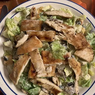 Chicken Caesar salad...salad was good, but the chicken was very dry