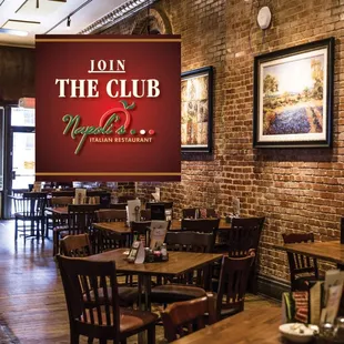 Join The Club! keeping up with everything that&apos;s happening atNapolis! Plus, you get free stuff like appetizers and dessert on your birthday!