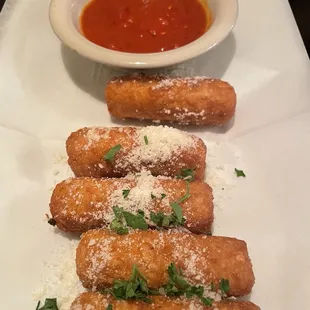 Mozzarella cheese sticks appetizer
