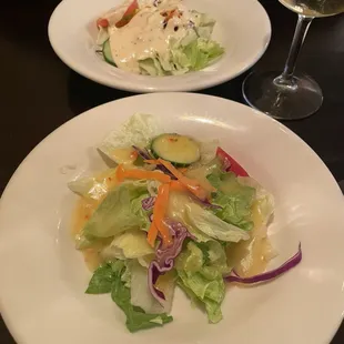Salads with Italian &amp; Caesar dressing