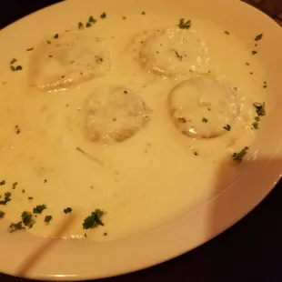Portabella Mushroom Ravioli w/Alfredo