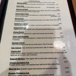 the menu