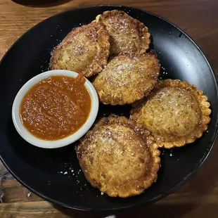 Deep fried ravioli with marinara