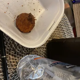 a half eaten doughnut