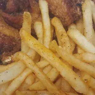 Lemon Pepper Wings and Fries