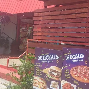 the front of the restaurant