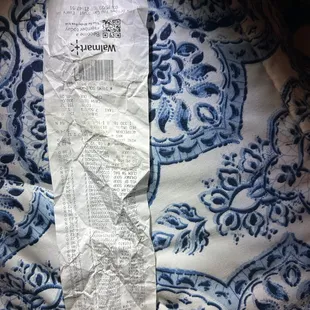 the receipt for the pizza
