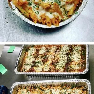 two different views of a pizza