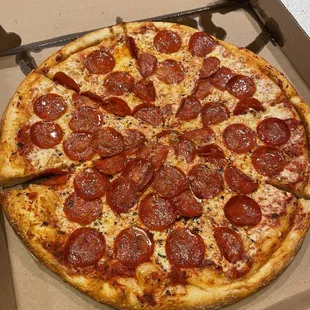 Pepperoni pizza..with extra pepperoni and garlic