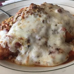 Chicken Parmigiana with Spaghetti