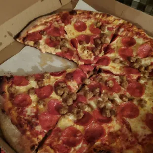 Sausage and pepperoni, this is usually not one of my choices, but I have to say delicious
