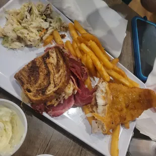 Rueben. Half sandwich as we shared the plates. Slaw.