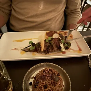 Side of rice and Filet Mignon Kebab