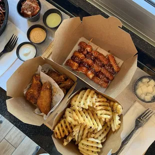 Wings Waffle Fries Sotteok Sotteok (Rice Cake &amp; Sausage Skewers 4pcs)Sausage