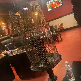 a fan in the middle of the room