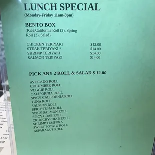 Lunch specials