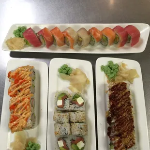 sashimi, sushi, sushi and sashimi, food