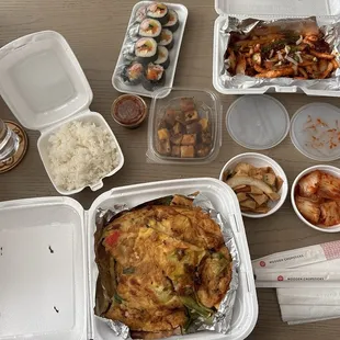 a variety of food items