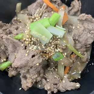 Bulgogi. Yes, that is steam.