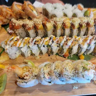 a variety of sushi