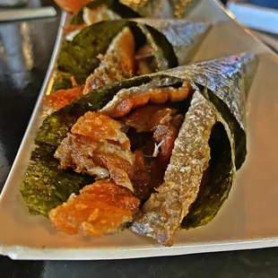 Salmon Skin Handrolls