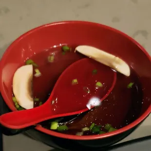 Onion soup that comes with the Hibachi meal