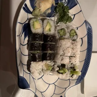 Avocado Roll &amp; Cucumber Roll