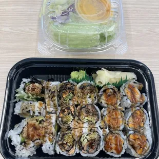 Lunch Special 3 Rolls (Shrimp Tempura, Salmon Skin, Sweet Potato) &amp; Salad