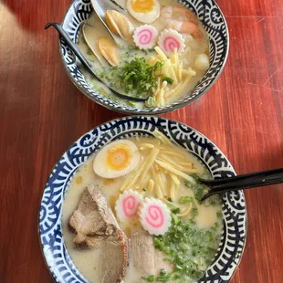 Tonkotsu Ramen and Seafood Ramen! By far the best Ramen there is out there! I've been to Many ramen but this one hits the spot! Love it!