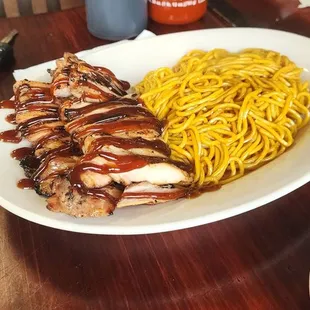 Chicken teriyaki with noodles