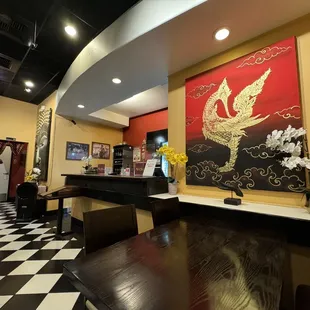 interior, sushi and sashimi