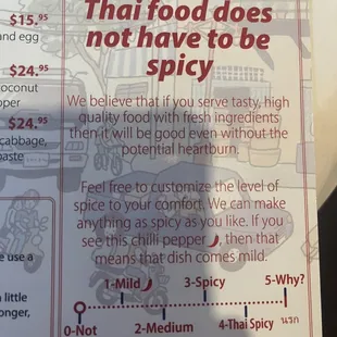 Menu - Spice Level