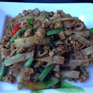 Spicy Thai Basil Fried Noodles  (Pad Kee-Mao)
