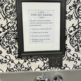 I like there style. Urinal instructions. Friendly yet firm