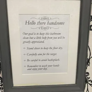 Sign in the restroom, awesome!