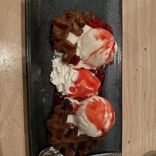 Belgian waffle dessert