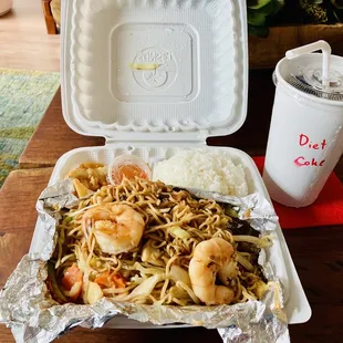 a take out box of food
