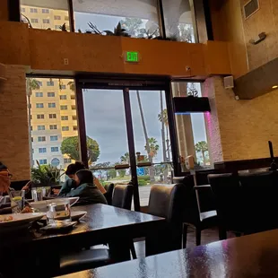 View towards Ocean Ave. from inside restaurant.