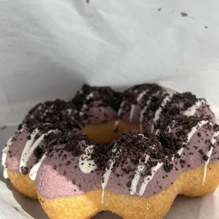 Taro Oreo Mochi Donut
