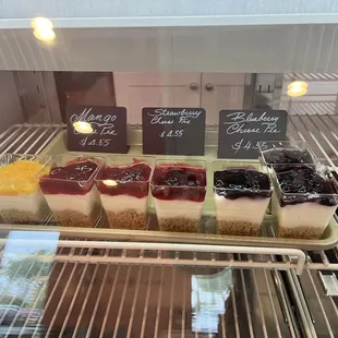 a variety of desserts