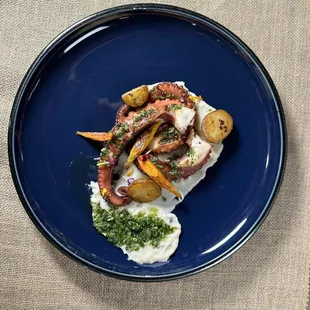 Grilled Octopus with Baby Veggies