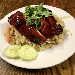 Fried Chicken Over Fried Rice