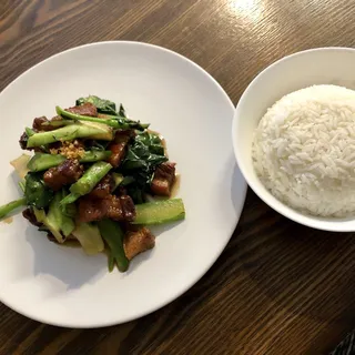 Chinese Broccoli with Crispy Pork