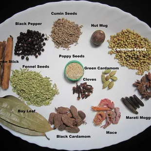 a variety of spices