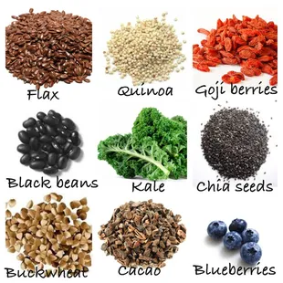 a variety of nuts and seeds