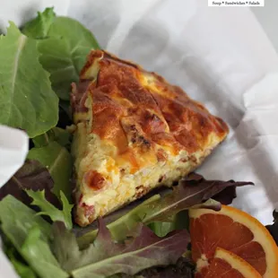Black forest ham, Bacon &amp; Cheddar Quiche