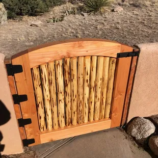 4" thick Douglas Fir frame with latilla ballusters.